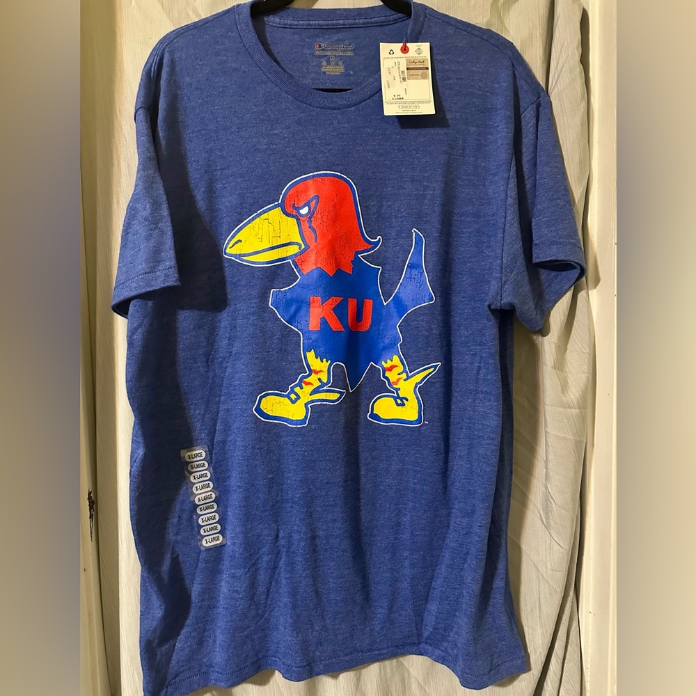 Champion Kansas Jayhawk (KU) Blue Authentic Athleticwear T-Shirt